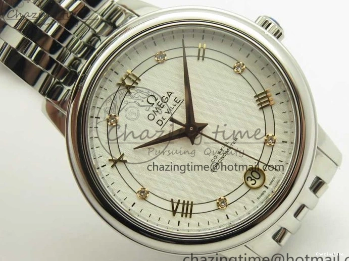 0712 De Ville Prestige Ladies 32.7mm SS MKF 1:1 Best Edition White Dial RG Markers on SS Bracelet MIYOTA Soft 7970
